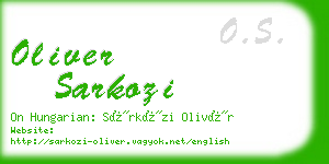 oliver sarkozi business card